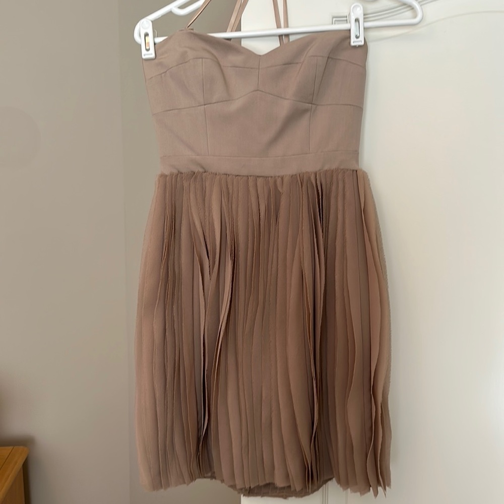 Textured strapless mini dress